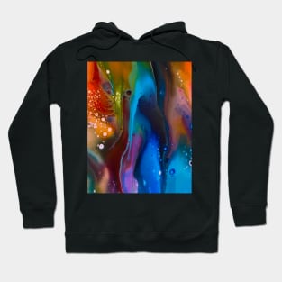 Muted Turquoise Drip (acrylic pour) Hoodie